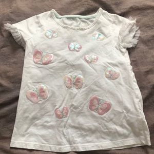 Cynthia Rowley butterfly t shirt. Girls medium with ruffled sleeves.